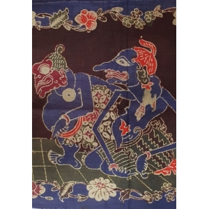 Batik doek met afbeelding Wayangpoppen